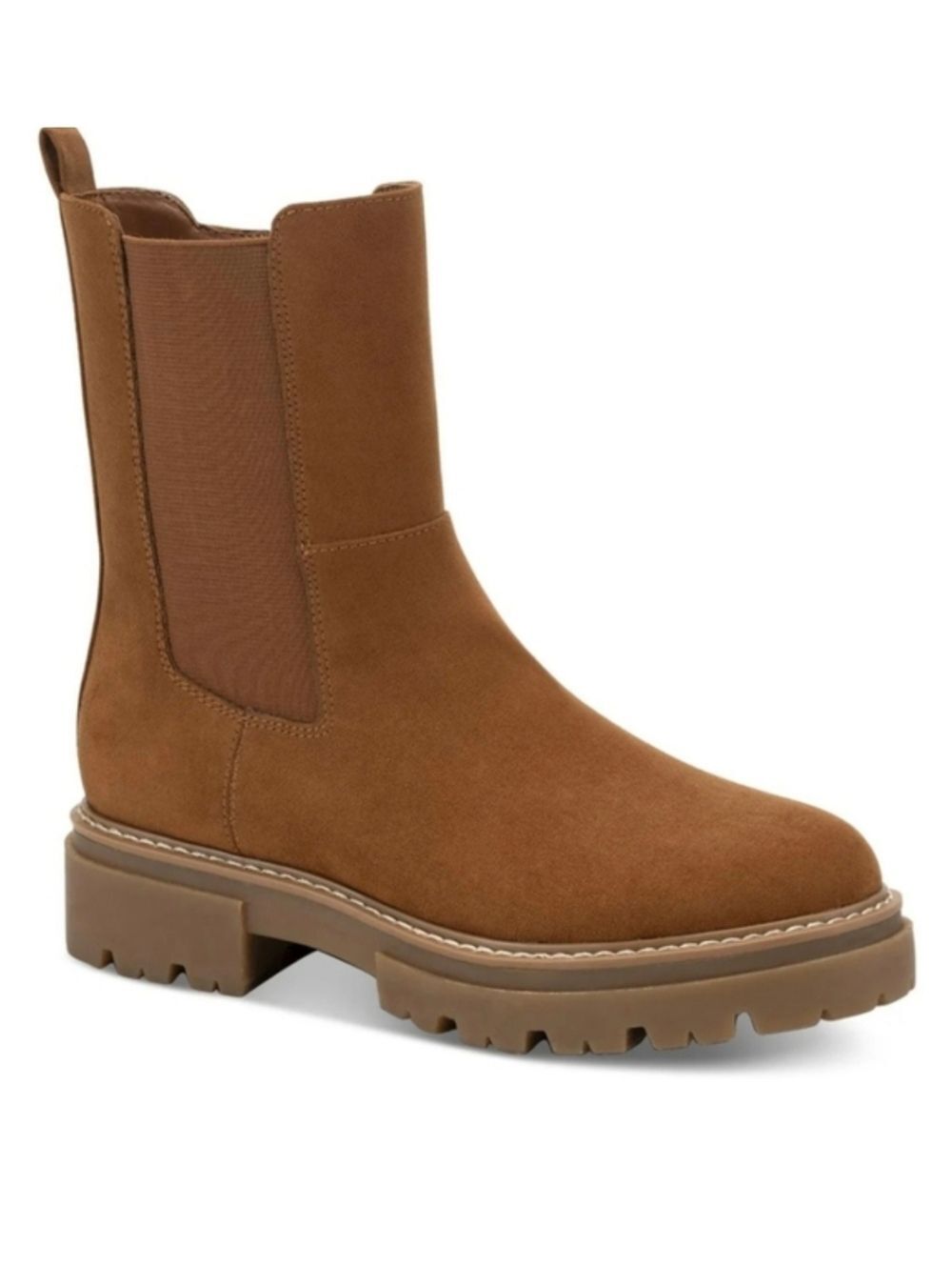 NIB Sun + Stone Size 11 Burklee Stretch Side Zip Ankle Boots Tan